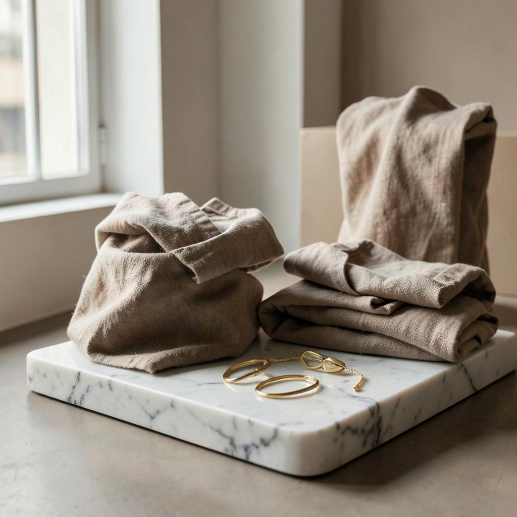 Still life de moda e design em Antuérpia: roupas esculturais e joias contemporâneas.